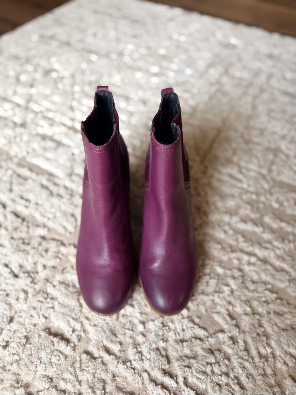 Sorel Plum Leather Chelsea Bootie Wedges